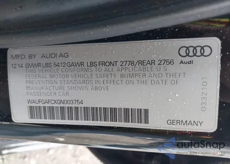 2016 Audi A6 Premium Plus from USA, damaged, VIN WAUFGAFCXGN003754